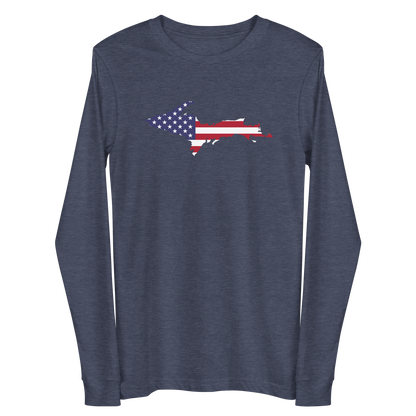 Michigan Upper Peninsula T-Shirt (w/ UP USA Flag Outline) | Unisex Long Sleeve