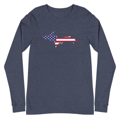 Michigan Upper Peninsula T-Shirt (w/ UP USA Flag Outline) | Unisex Long Sleeve