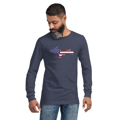 Michigan Upper Peninsula T-Shirt (w/ UP USA Flag Outline) | Unisex Long Sleeve