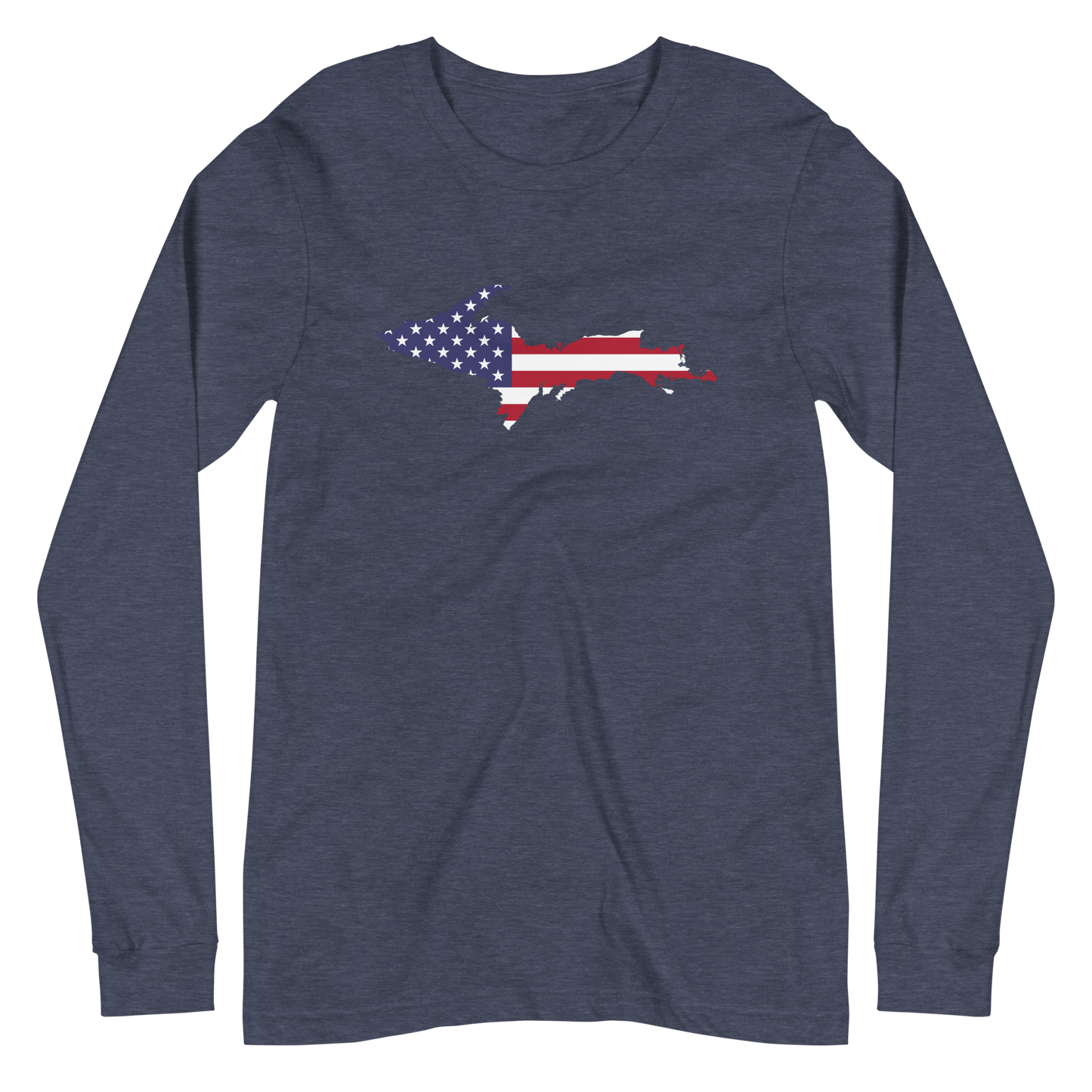 Michigan Upper Peninsula T-Shirt (w/ UP USA Flag Outline) | Unisex Long Sleeve