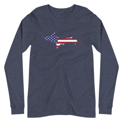 Michigan Upper Peninsula T-Shirt (w/ UP USA Flag Outline) | Unisex Long Sleeve