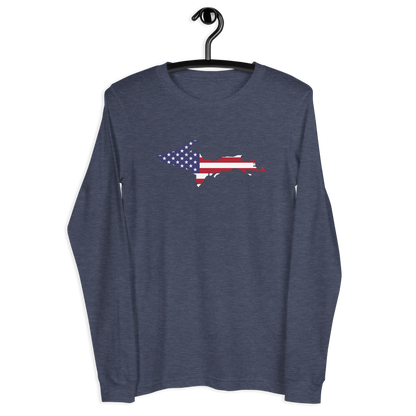 Michigan Upper Peninsula T-Shirt (w/ UP USA Flag Outline) | Unisex Long Sleeve