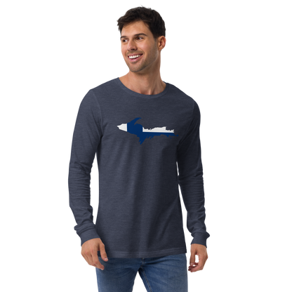 Michigan Upper Peninsula T-Shirt (w/ UP Finland Flag Outline) | Unisex Long Sleeve