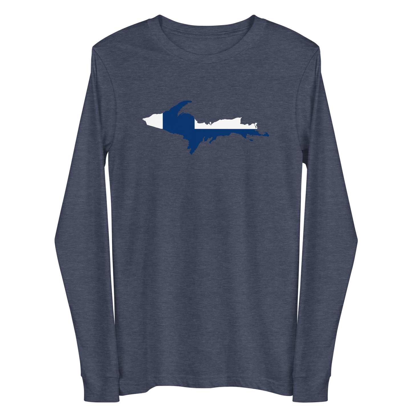 Michigan Upper Peninsula T-Shirt (w/ UP Finland Flag Outline) | Unisex Long Sleeve