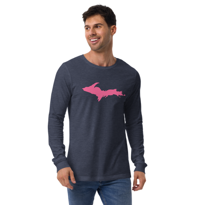 Michigan Upper Peninsula T-Shirt (w/ Pink UP Outline) | Unisex Long Sleeve