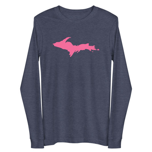 Michigan Upper Peninsula T-Shirt (w/ Pink UP Outline) | Unisex Long Sleeve