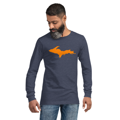 Michigan Upper Peninsula T-Shirt (w/ Orange UP Outline) | Unisex Long Sleeve