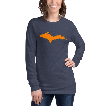 Michigan Upper Peninsula T-Shirt (w/ Orange UP Outline) | Unisex Long Sleeve