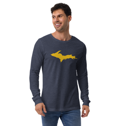 Michigan Upper Peninsula T-Shirt (w/ Gold UP Outline) | Unisex Long Sleeve