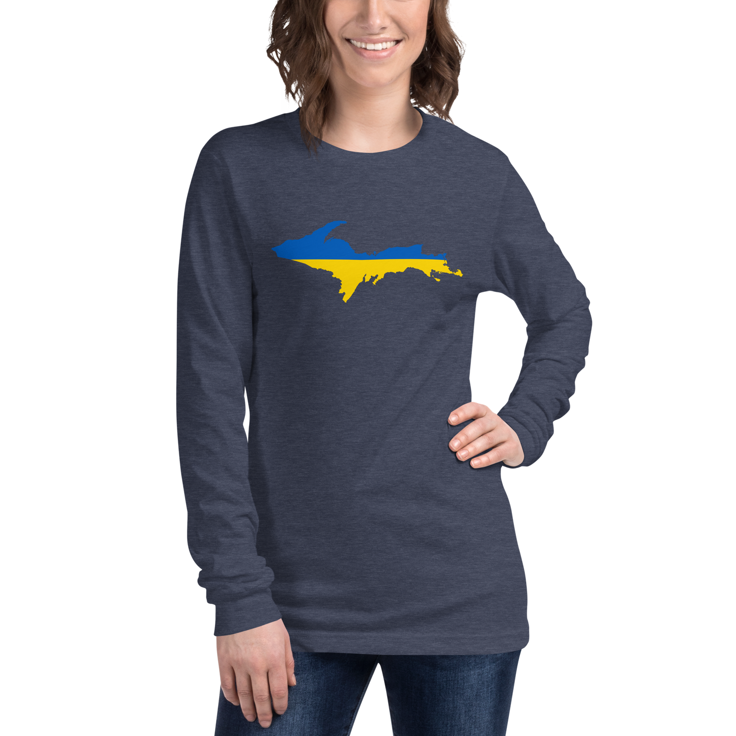 Michigan Upper Peninsula T-Shirt (w/ UP Ukraine Outline) | Unisex Long Sleeve