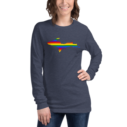 Michigan Upper Peninsula T-Shirt (w/ UP Pride Flag Outline) | Unisex Long Sleeve