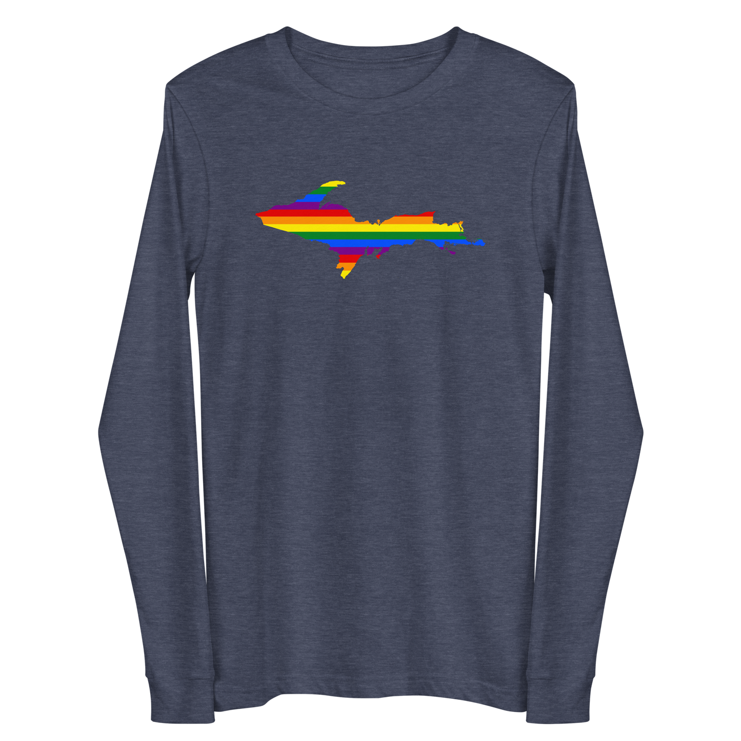 Michigan Upper Peninsula T-Shirt (w/ UP Pride Flag Outline) | Unisex Long Sleeve