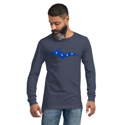 Michigan Upper Peninsula T-Shirt (w/ UP Quebec Flag Outline) | Unisex Long Sleeve