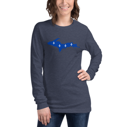 Michigan Upper Peninsula T-Shirt (w/ UP Quebec Flag Outline) | Unisex Long Sleeve