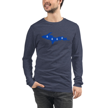 Michigan Upper Peninsula T-Shirt (w/ UP Quebec Flag Outline) | Unisex Long Sleeve