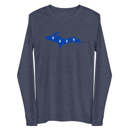 Michigan Upper Peninsula T-Shirt (w/ UP Quebec Flag Outline) | Unisex Long Sleeve