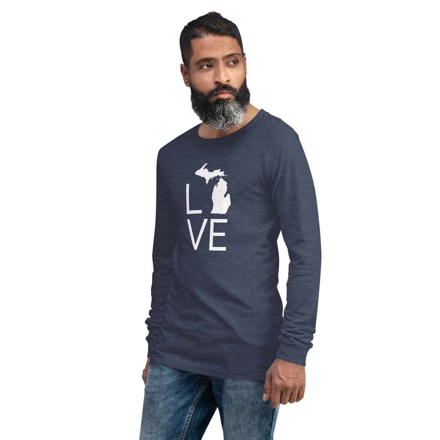 Michigan 'Love' T-Shirt (Thin Sans Font) | Unisex Long Sleeve