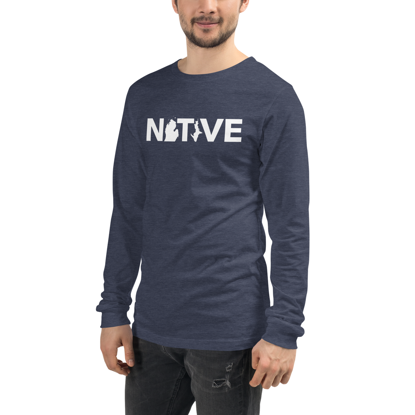 Michigan 'Native' T-Shirt (Geometric Sans Font) | Unisex Long Sleeve