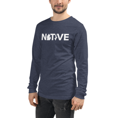 Michigan 'Native' T-Shirt (Geometric Sans Font) | Unisex Long Sleeve