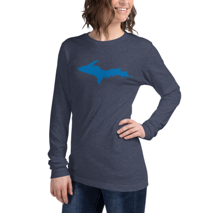 Michigan Upper Peninsula T-Shirt (w/ Azure UP Outline) | Unisex Long Sleeve