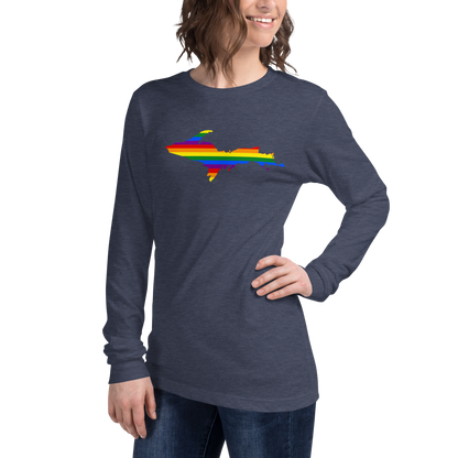 Michigan Upper Peninsula T-Shirt (w/ UP Pride Flag Outline) | Unisex Long Sleeve