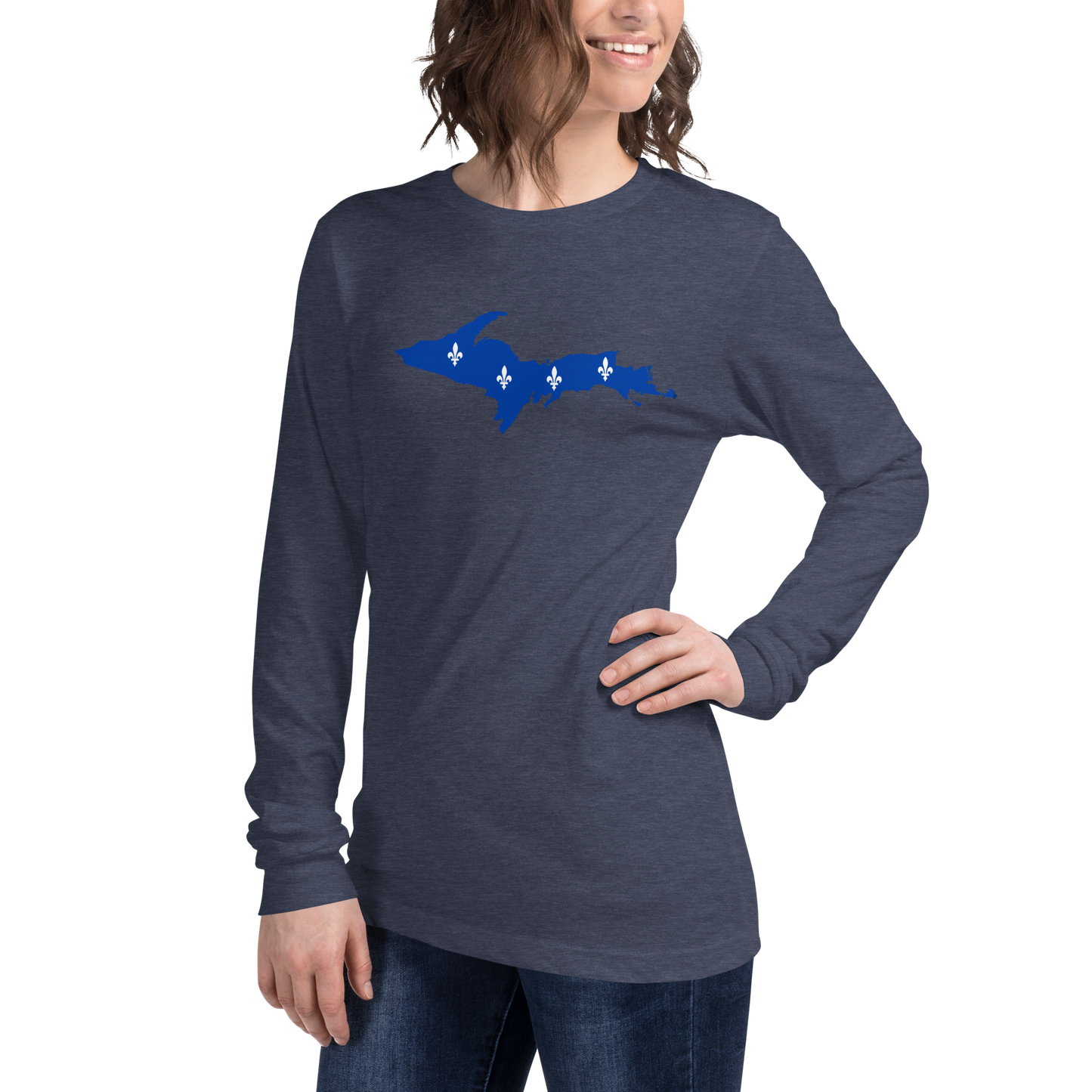 Michigan Upper Peninsula T-Shirt (w/ UP Quebec Flag Outline) | Unisex Long Sleeve