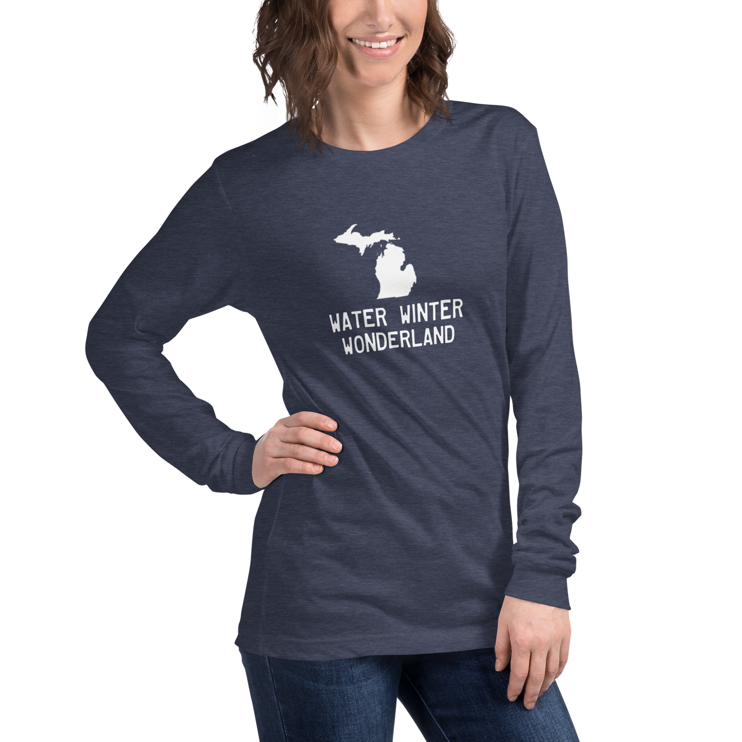 Michigan 'Water Winter Wonderland' Long Sleeve T-Shirt | Unisex