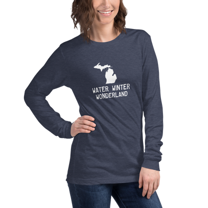 Michigan 'Water Winter Wonderland' Long Sleeve T-Shirt | Unisex