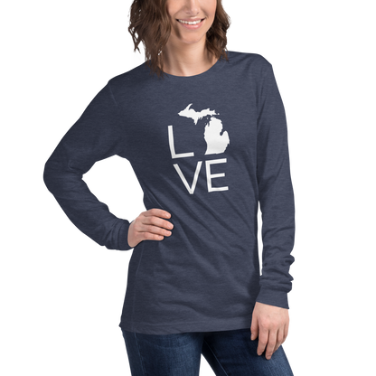 Michigan 'Love' T-Shirt (Thin Sans Font) | Unisex Long Sleeve