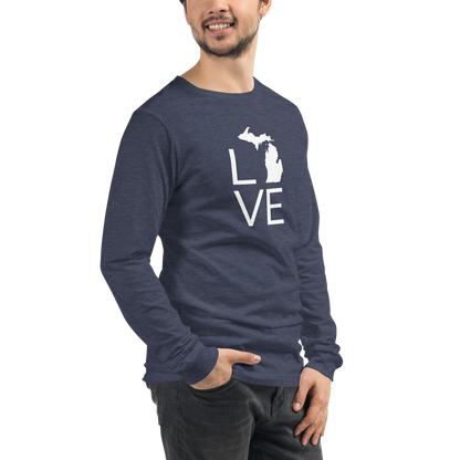 Michigan 'Love' T-Shirt (Thin Sans Font) | Unisex Long Sleeve