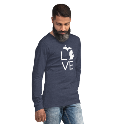 Michigan 'Love' T-Shirt (Thin Sans Font) | Unisex Long Sleeve