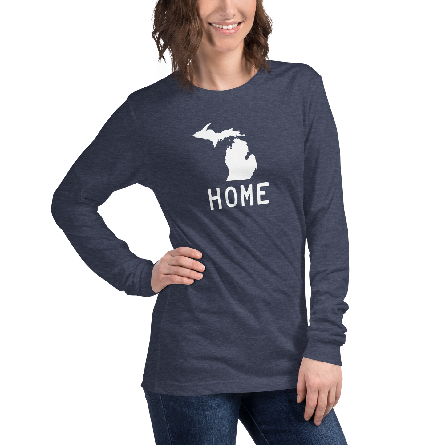 Michigan 'Home' T-Shirt (Licence Plate Font) | Unisex Long Sleeve