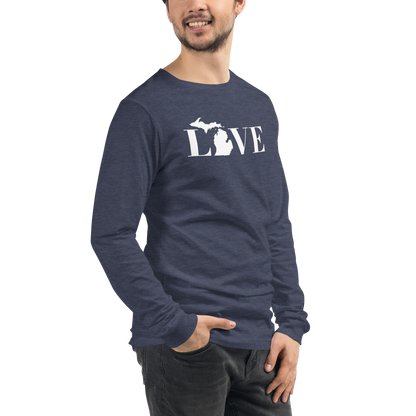 Michigan 'Love' T-Shirt (Didone Font) | Unisex Long Sleeve