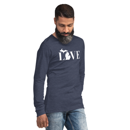 Michigan 'Love' T-Shirt (Didone Font) | Unisex Long Sleeve