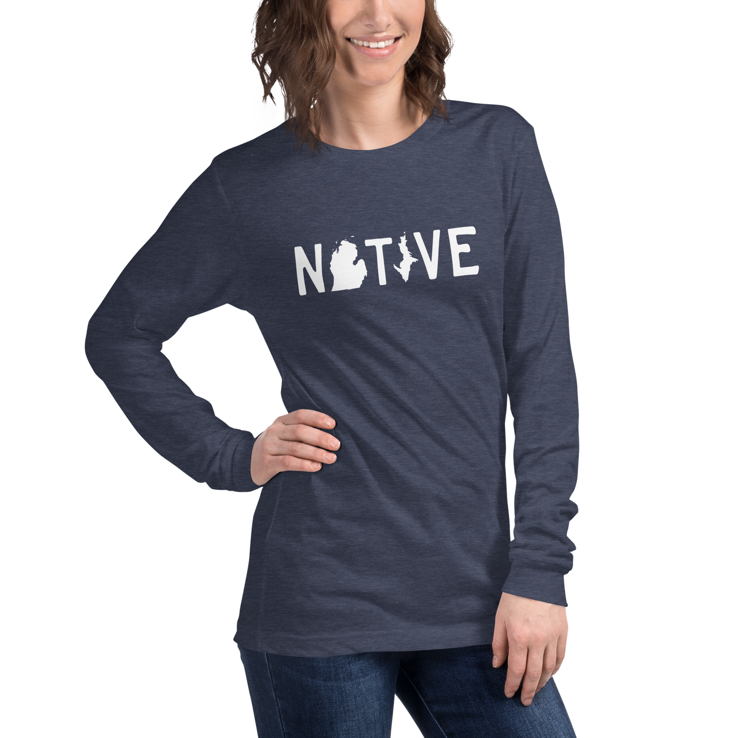 Michigan 'Native' T-Shirt (Licence Plate Font) | Unisex Long Sleeve