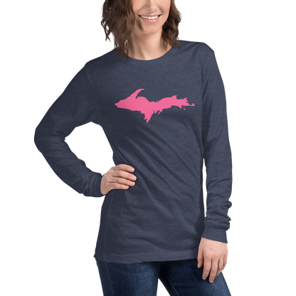 Michigan Upper Peninsula T-Shirt (w/ Pink UP Outline) | Unisex Long Sleeve