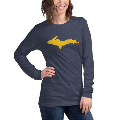 Michigan Upper Peninsula T-Shirt (w/ Gold UP Outline) | Unisex Long Sleeve