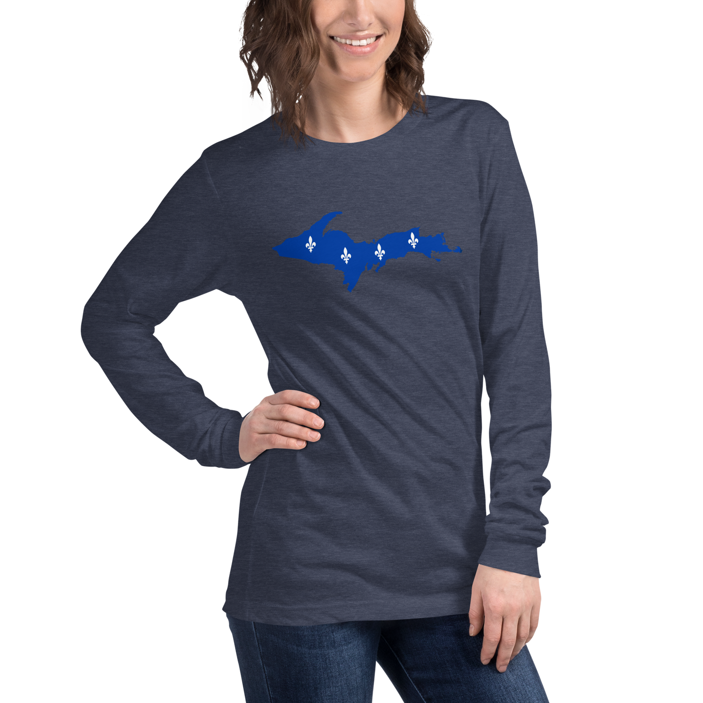 Michigan Upper Peninsula T-Shirt (w/ UP Quebec Flag Outline) | Unisex Long Sleeve