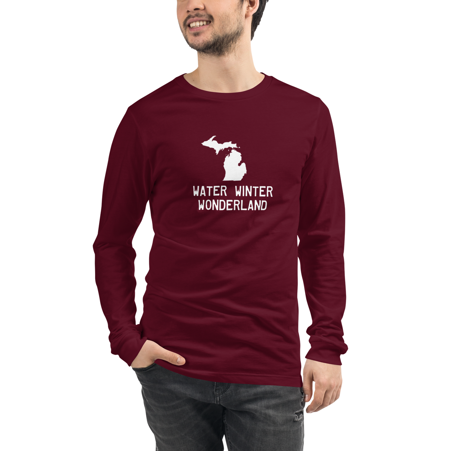 Michigan 'Water Winter Wonderland' Long Sleeve T-Shirt | Unisex