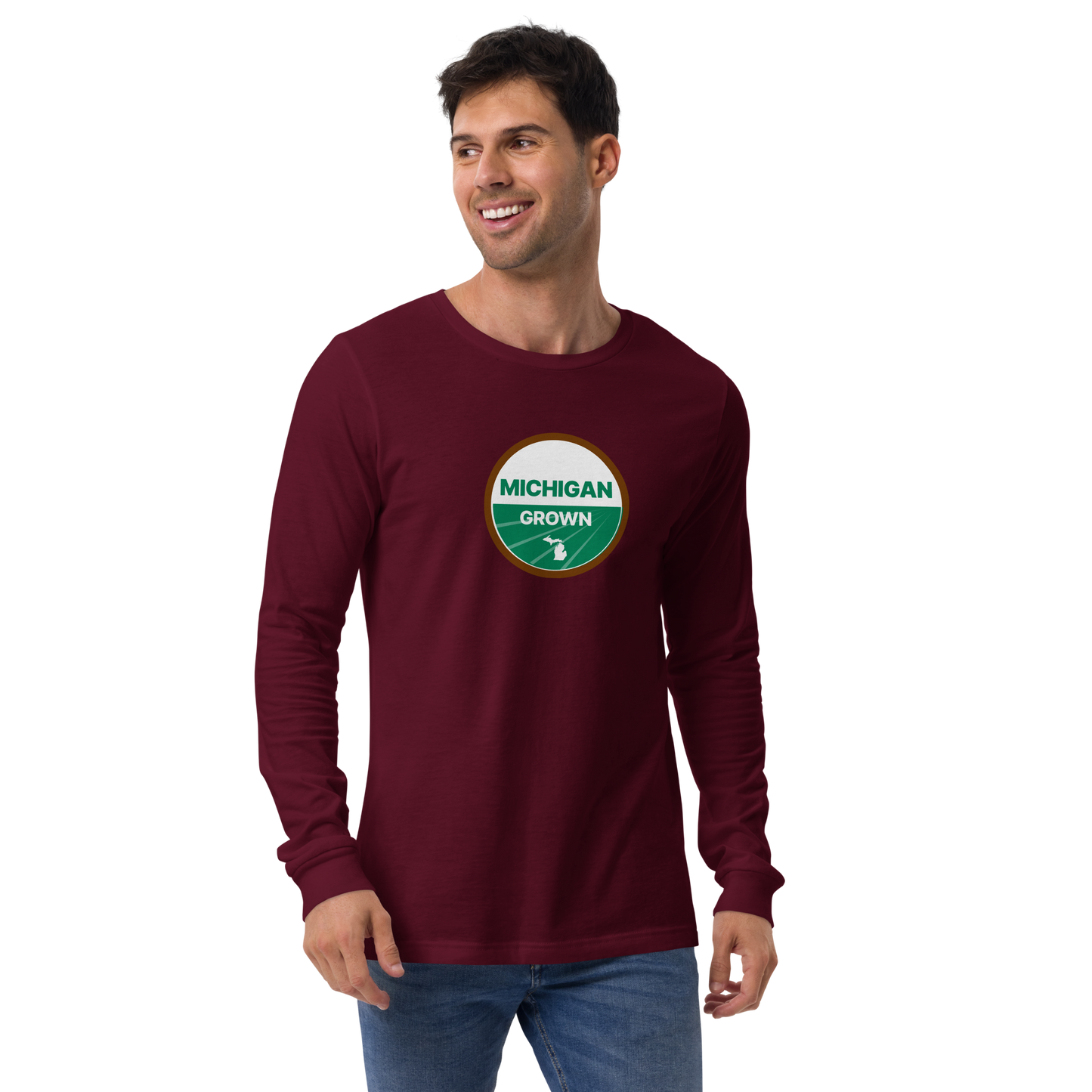 'Michigan Grown' Long Sleeve T-Shirt (Organic Certification Parody)