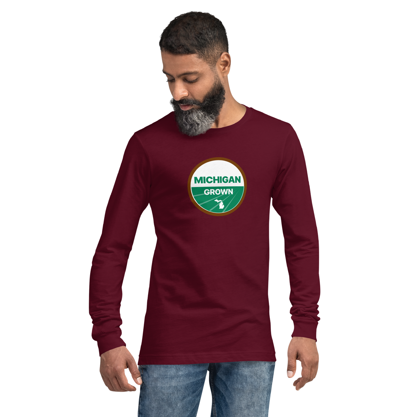 'Michigan Grown' Long Sleeve T-Shirt (Organic Certification Parody)