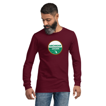 'Michigan Grown' Long Sleeve T-Shirt (Organic Certification Parody)