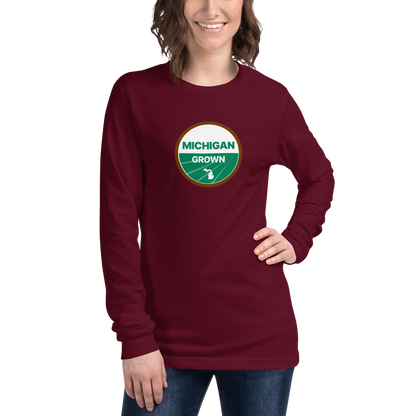 'Michigan Grown' Long Sleeve T-Shirt (Organic Certification Parody)