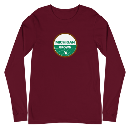 'Michigan Grown' Long Sleeve T-Shirt (Organic Certification Parody)