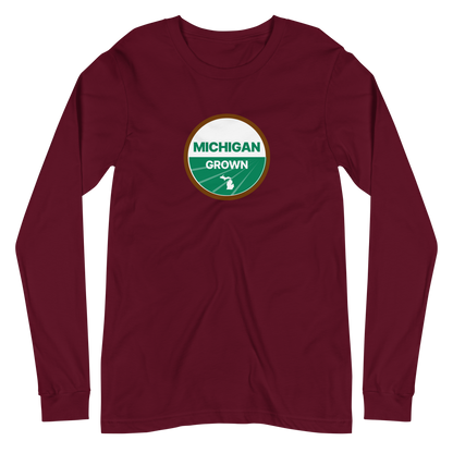 'Michigan Grown' Long Sleeve T-Shirt (Organic Certification Parody)