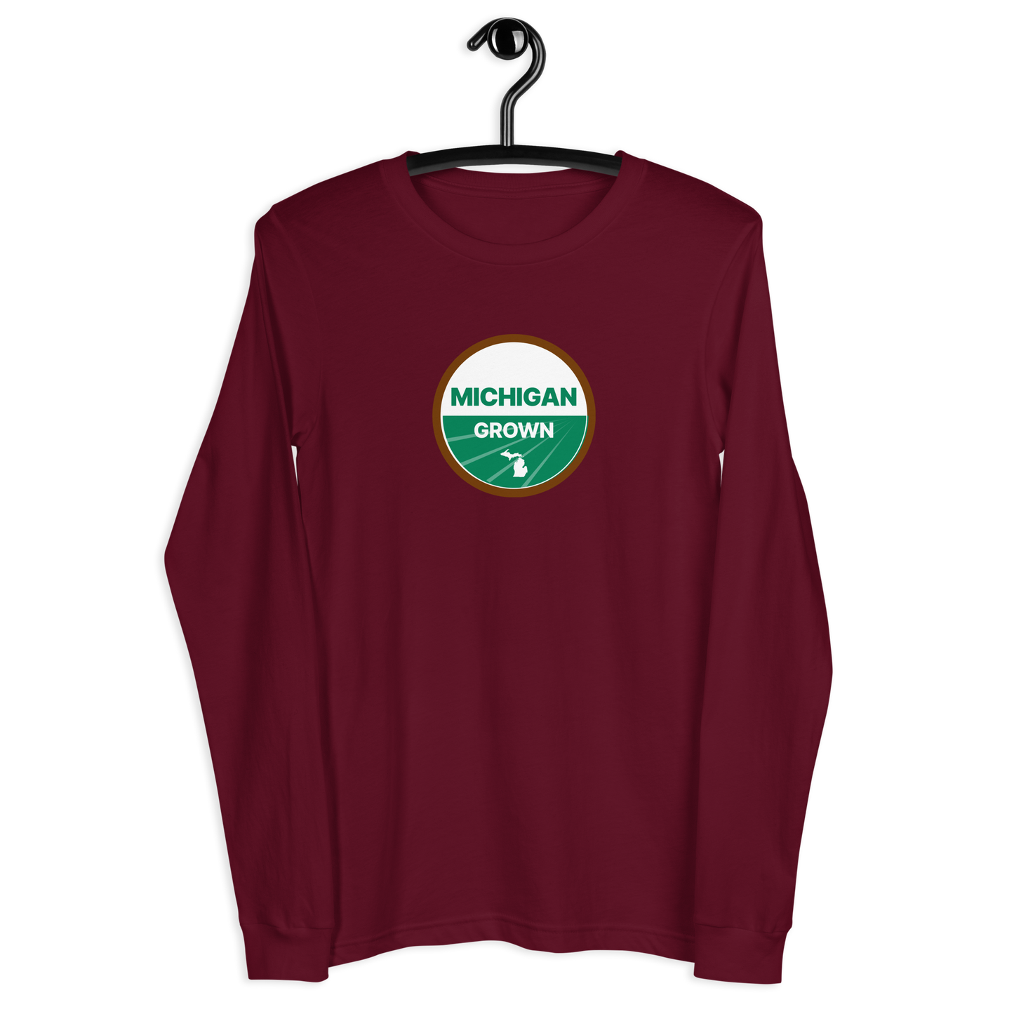 'Michigan Grown' Long Sleeve T-Shirt (Organic Certification Parody)