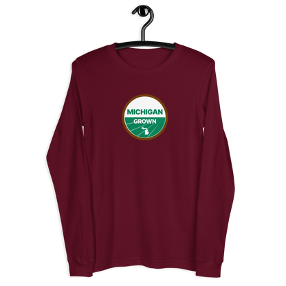 'Michigan Grown' Long Sleeve T-Shirt (Organic Certification Parody)