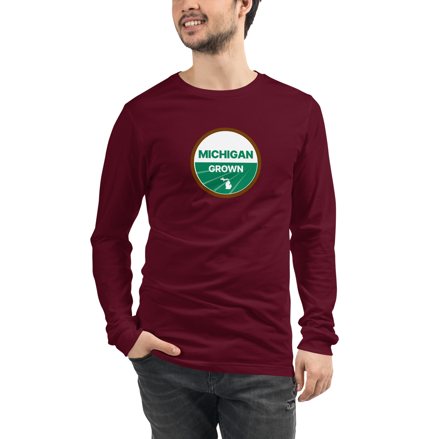 'Michigan Grown' Long Sleeve T-Shirt (Organic Certification Parody)