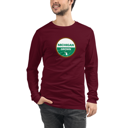 'Michigan Grown' Long Sleeve T-Shirt (Organic Certification Parody)