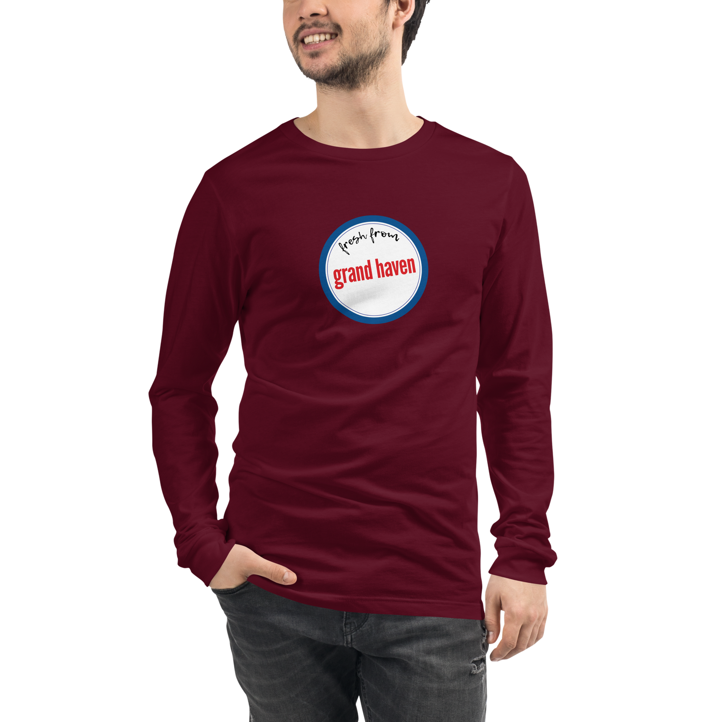 'Fresh From Grand Haven' Long Sleeve T-Shirt (Hypermarket Parody) | Unisex